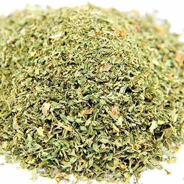 Slightly spicy aroma, tastes tangy and herbaceous. Parsley is an excellent source of iron, vitamin A and C. It is widely used in sauces, salads and omelets, soups, and stew.