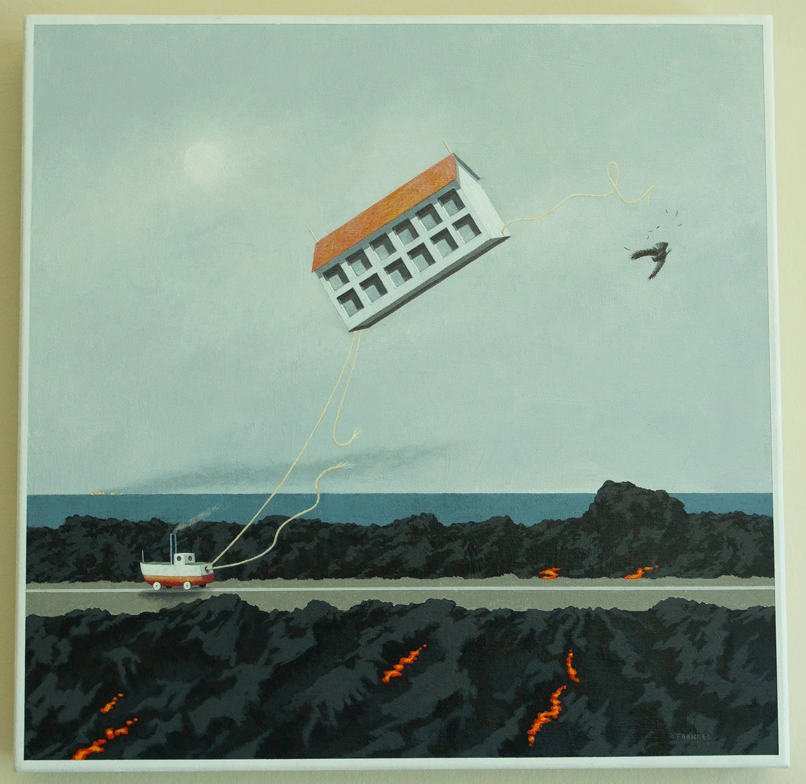 Steve Frenkel "Boat Pulling House, Plate, Tectonics"