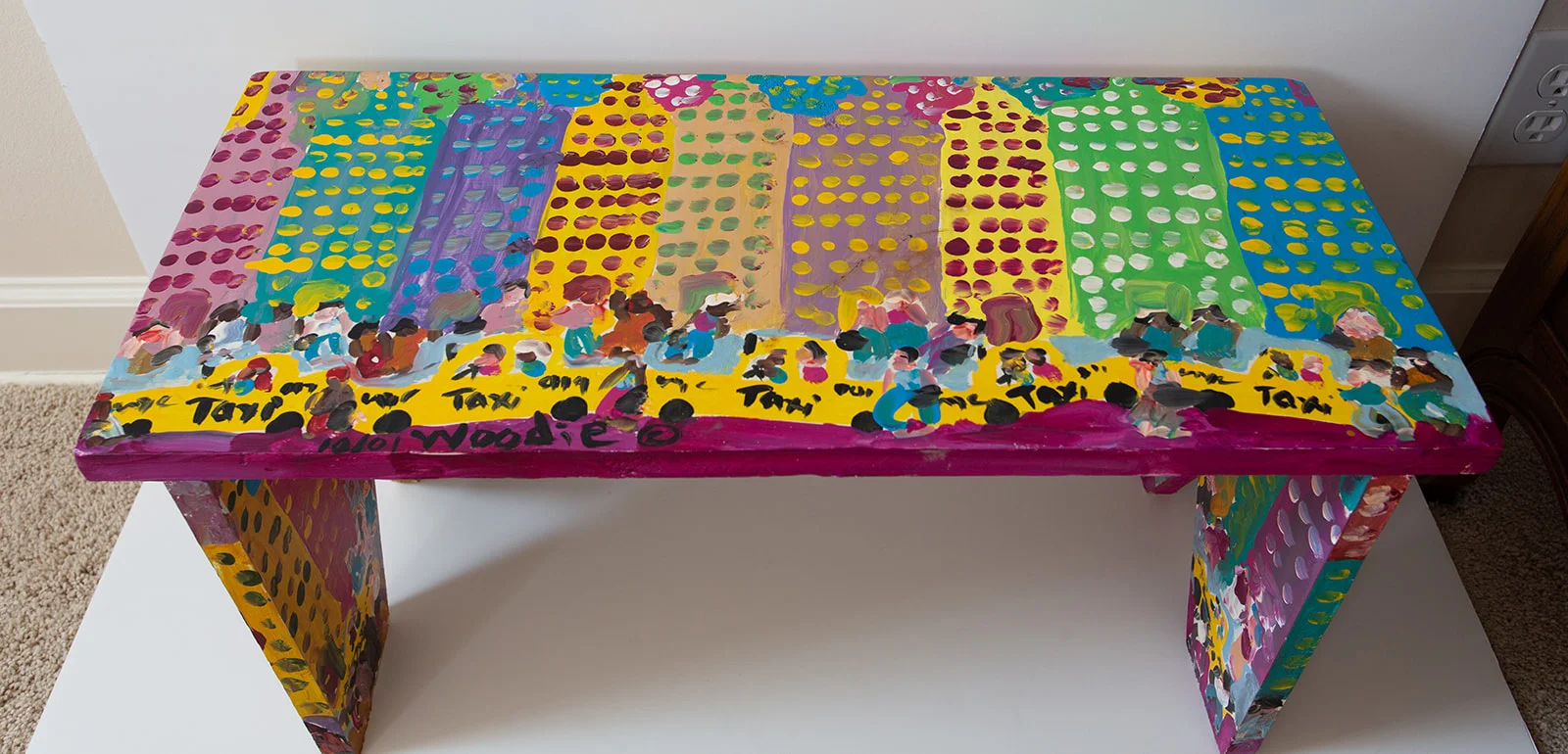 Woodie Long "New York Taxi Bench" (View 2)
