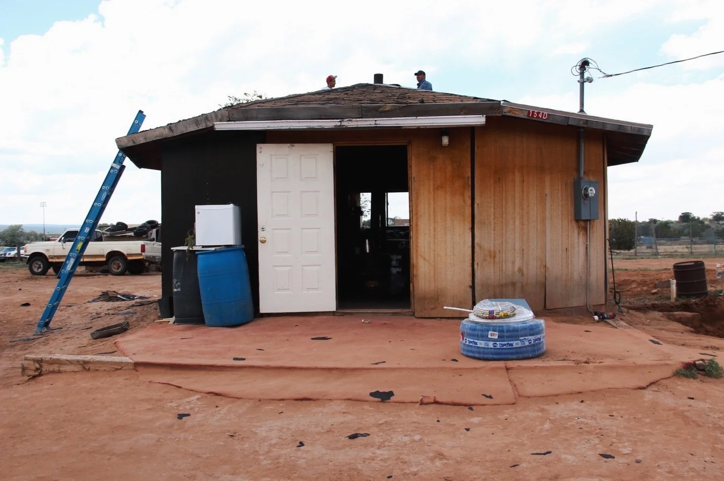 Isabell's hogan, a traditional eight-sided Navajo home.