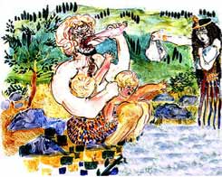 4. Defense : Upon their birth, out of fear of being killed by them, Chronos devoured the Olympian children.