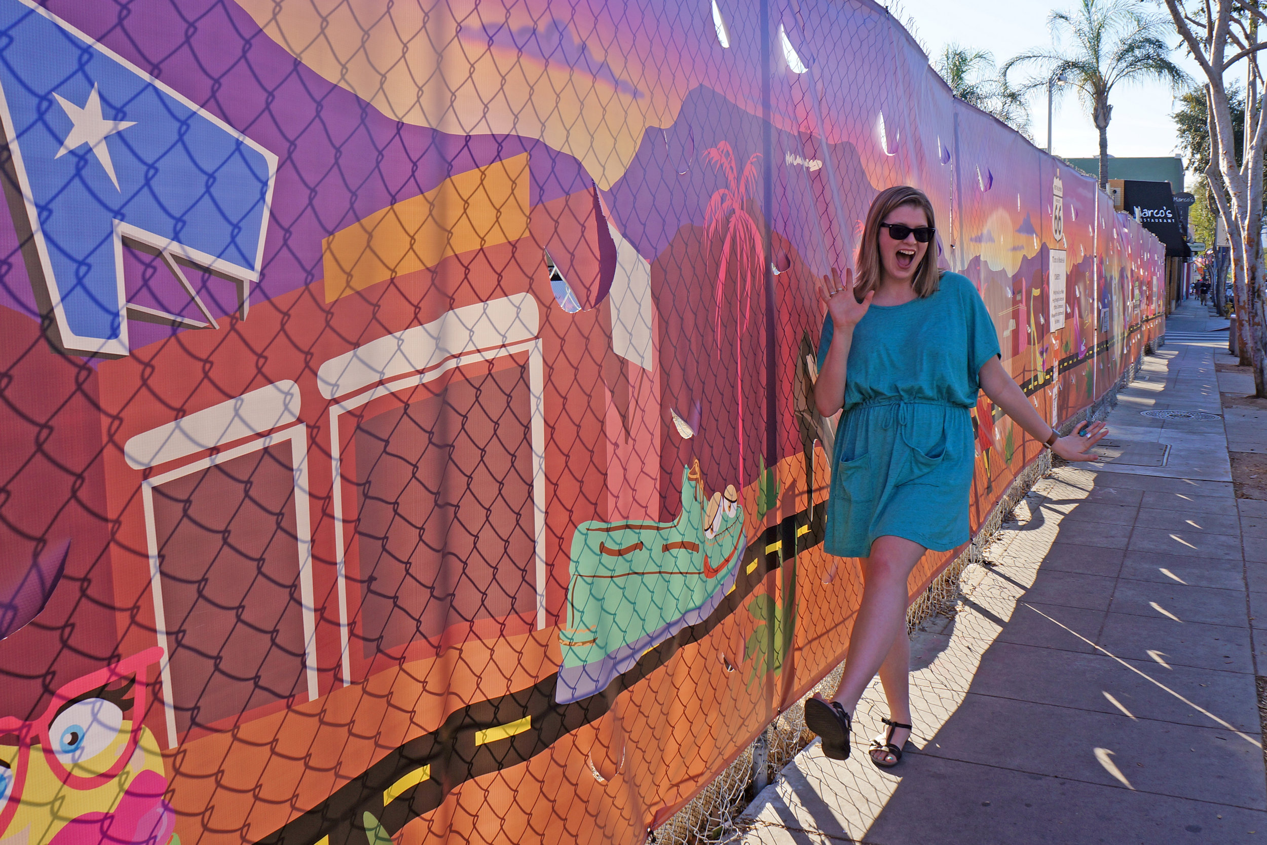 Sarah at YoMeryl Mural on Santa Monica