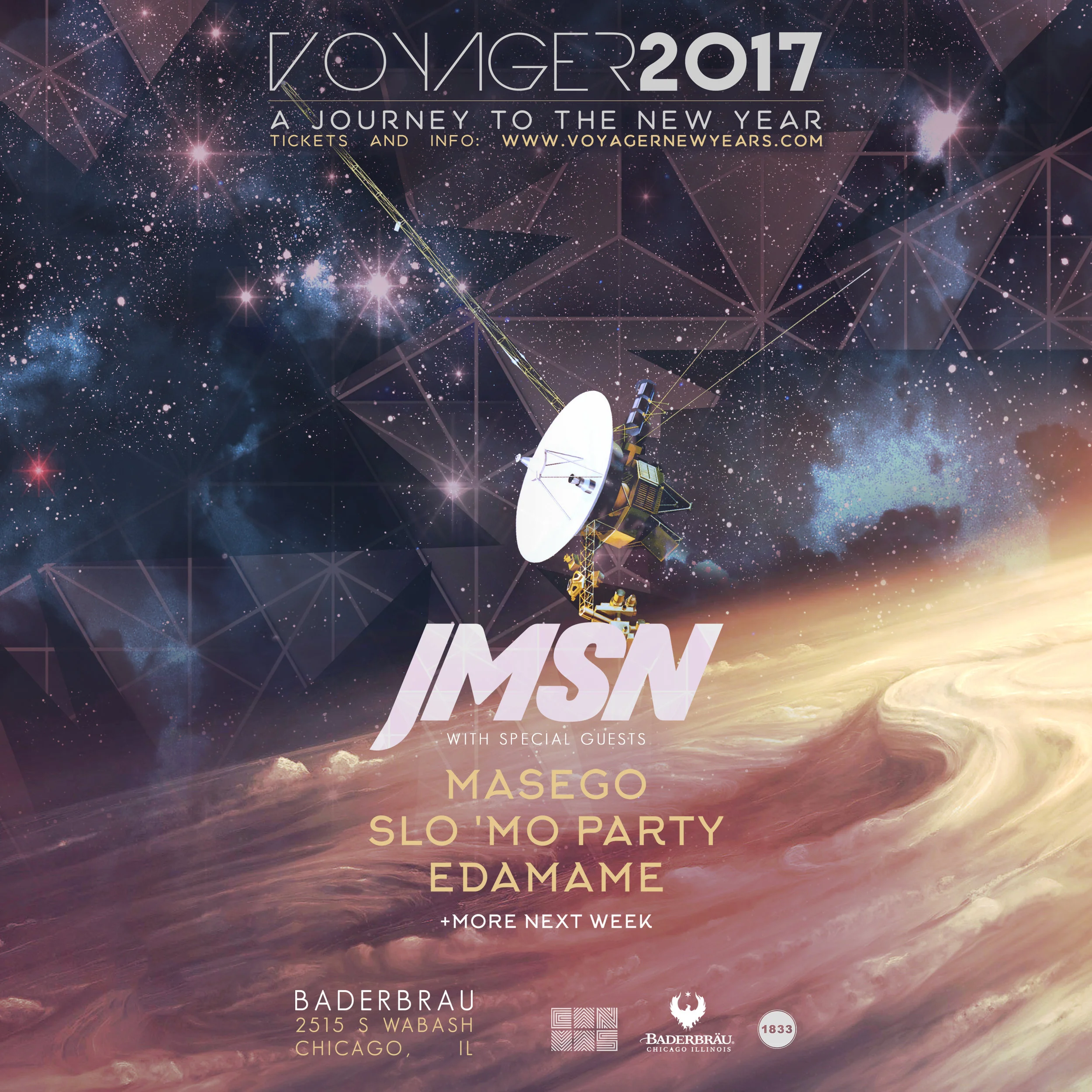 playing Voyager 2017 for New Years Eve with JMSN and more