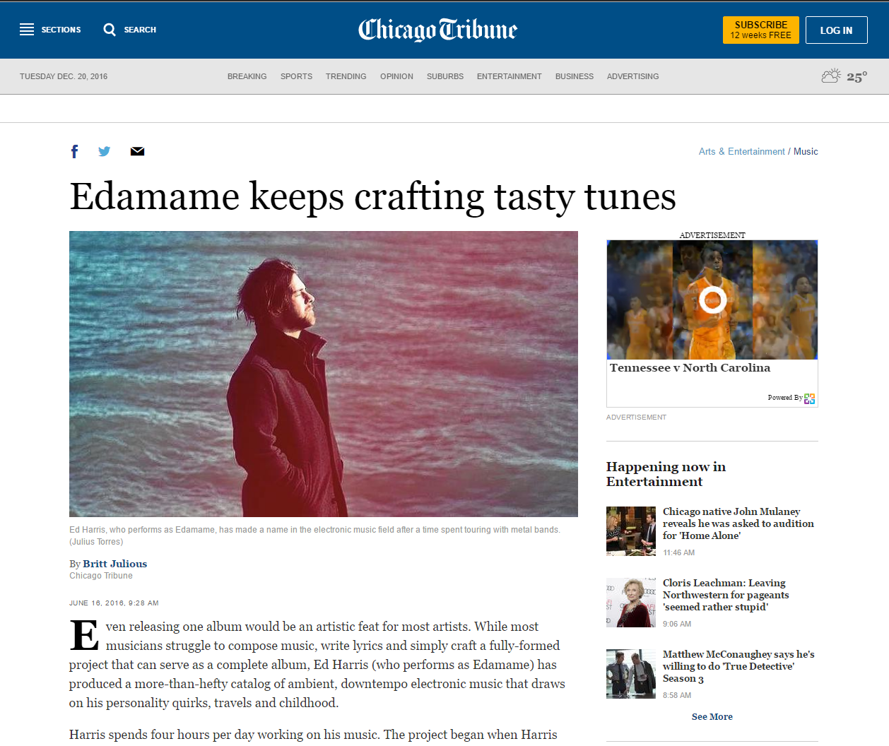 Edamame in the Chicago Tribune