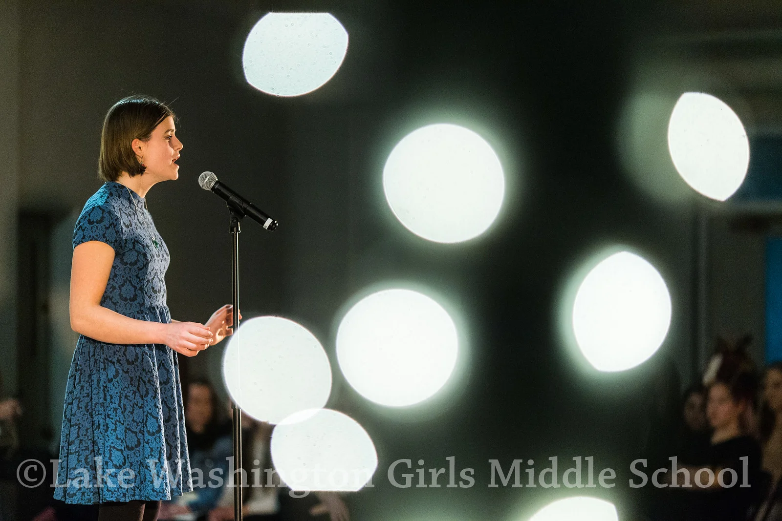 Lake Washington Girls Middle School's Festival of Lights, a night of poetry, in Seattle on Thursday, December 15, 2016. Photo by Dan DeLong