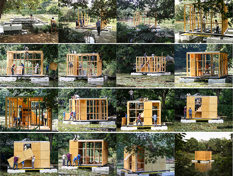 Secuencia de Construcción en el Jardín Botánico de Medellín para el Salón Nacional de Artistas 2013 Fotógrafo: Julián Roldán - Cortesía de Galería Casas Riegner