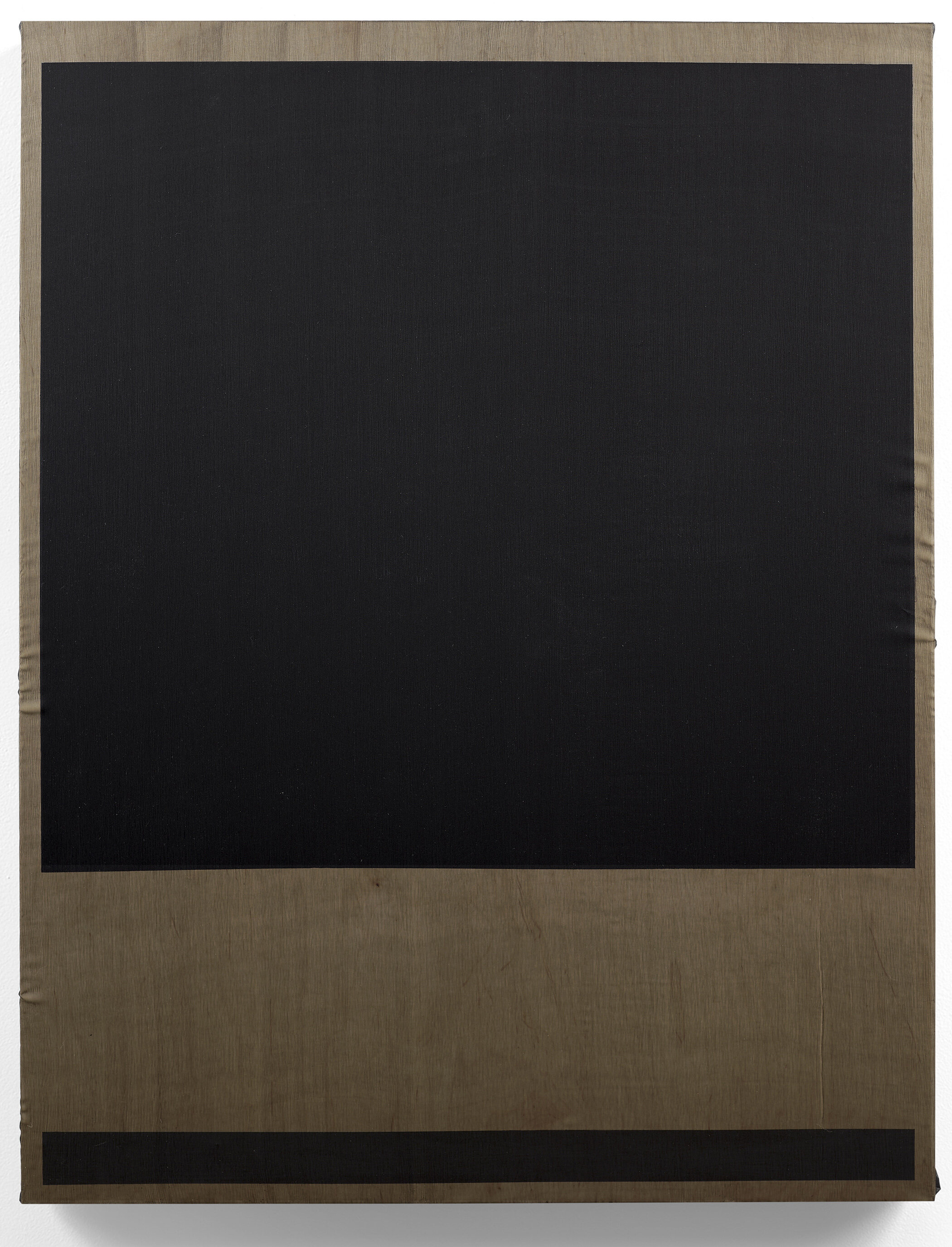  Field Without Color  Bone Char and Graphite on Panel, bound in Silk  41”x53”  2015   