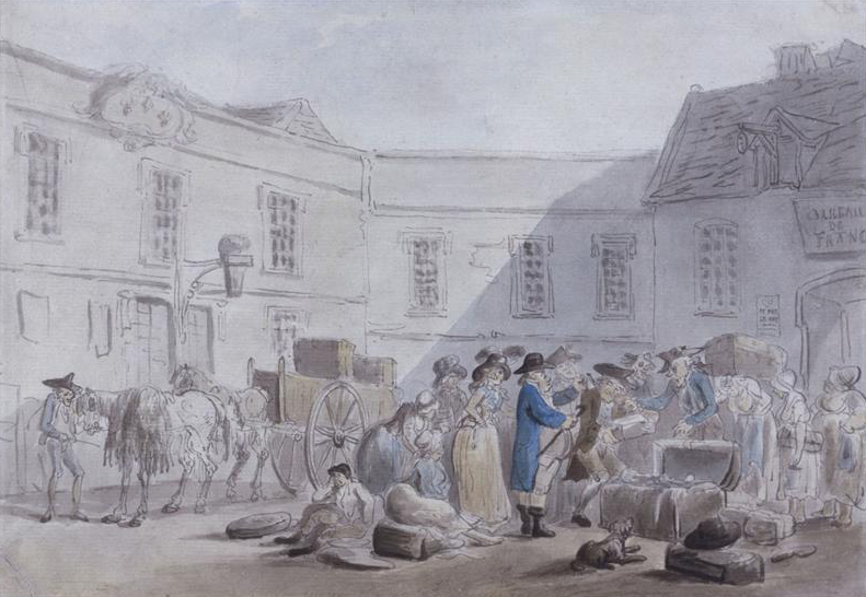 The Customs House at Boulogne by Thomas Rowlandson 1790's