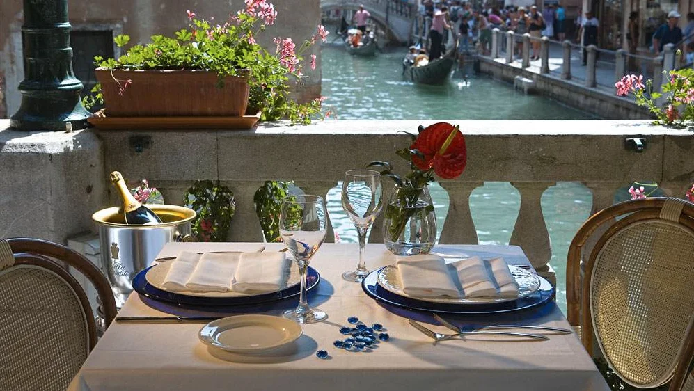 View from our hotel outdoor restaurant - Venice