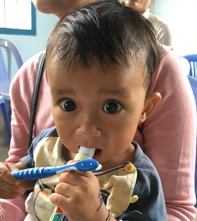 So, so cute 💕 Clinic at Kampong Thom #connectwithcambodia