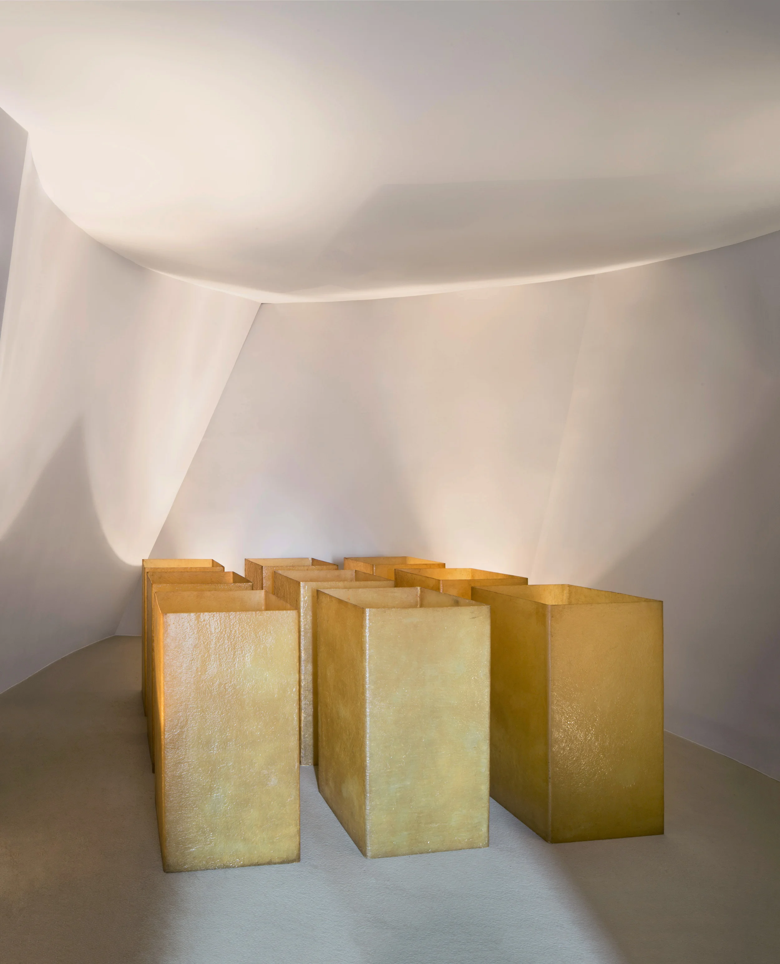 Robert Morris, Untitled (Nine Fiberglass Sleeves) (1967)