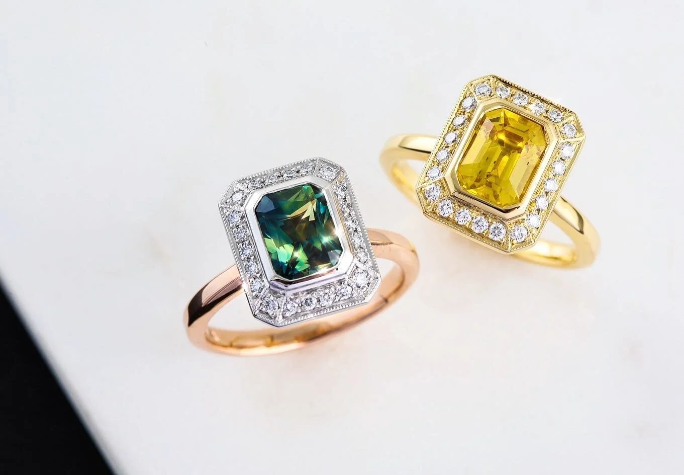 Our delicious honey hued yellow sapphire has found its new home but the divine green/blue #partisapphire Tatiana ring is yours to keep forever. Made right here in our Sydney studio and available through our gorgeous boutique or online for those of you shopping from home. And yes, we do offer layby in our @strandarcade boutique! #engagementring #cocktailring #finejewellery #bluesapphire #greensapphire #diamondring #rarejewels #australianmade #yellowsapphirering