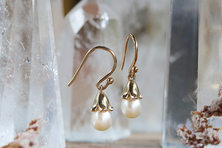 Buy 9ct Gold Pearl and Cz Drop Stud Earrings Gold Stud Online in India   Etsy