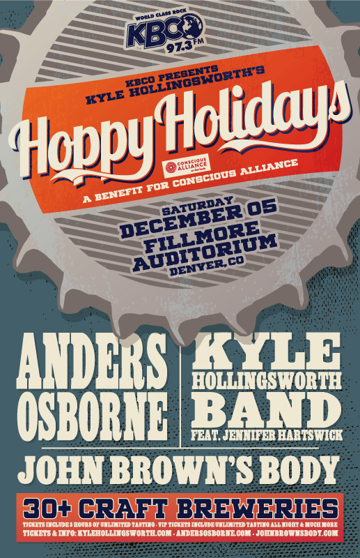 JUST ANNOUNCED: Anders Osborne at The Fillmore Auditorium in Denver, Colorado on Saturday December 5th for Kyle Hollingsworth 's Hoppy Holidays! Pre sale tickets go up this Thursday October 8th at 10AM MST and tickets are on sale to the public this Friday October 9th at 10AM MST. Tickets and more info HERE