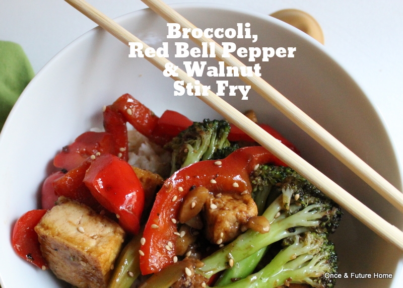 Broccoli, Red Pepper & Walnut Stir Fry