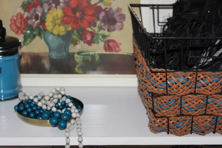 leather basket woven