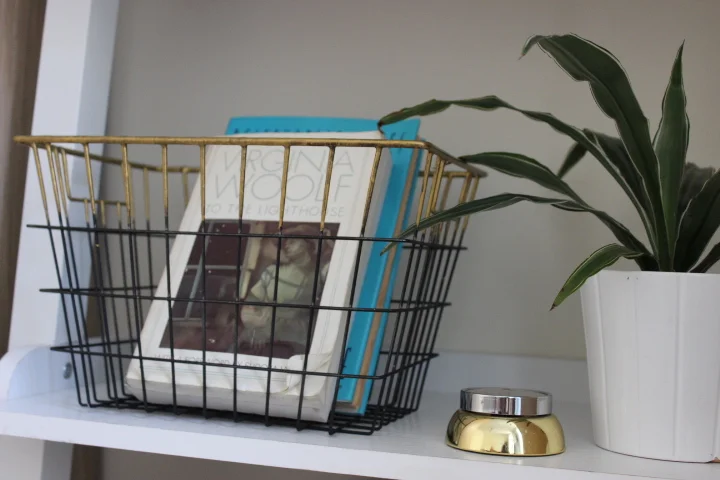 Gold and black basket