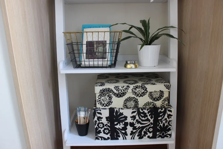 Gold and black wire basket