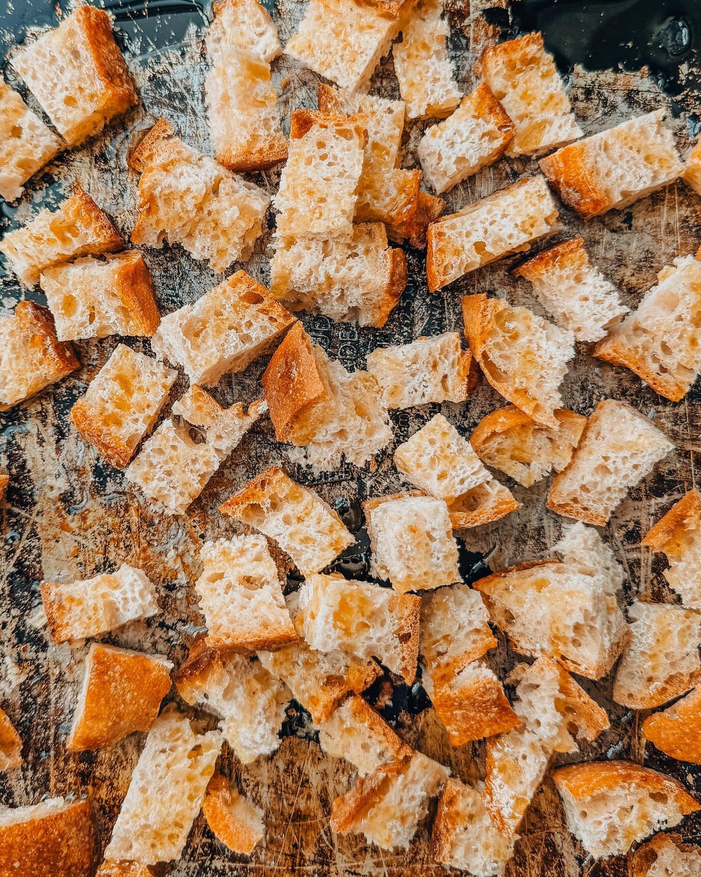 The one thing that can take a soup or salad from pretty good to REALLY GOOD is texture! One of my favorite ways to add texture is with a crouton. 

And truly the best croutons are homemade. If you&rsquo;re intimated by making homemade croutons, don&r