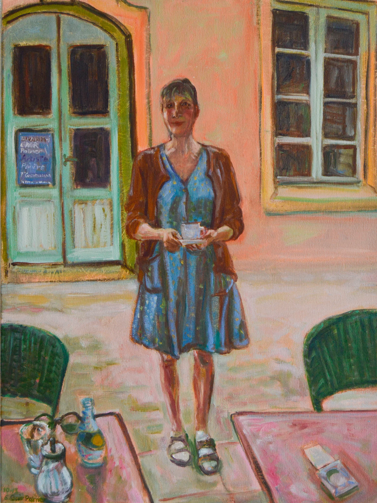 Waitress Vence 2013 oil on canvas 61cms x 45cms (unframed) $400
