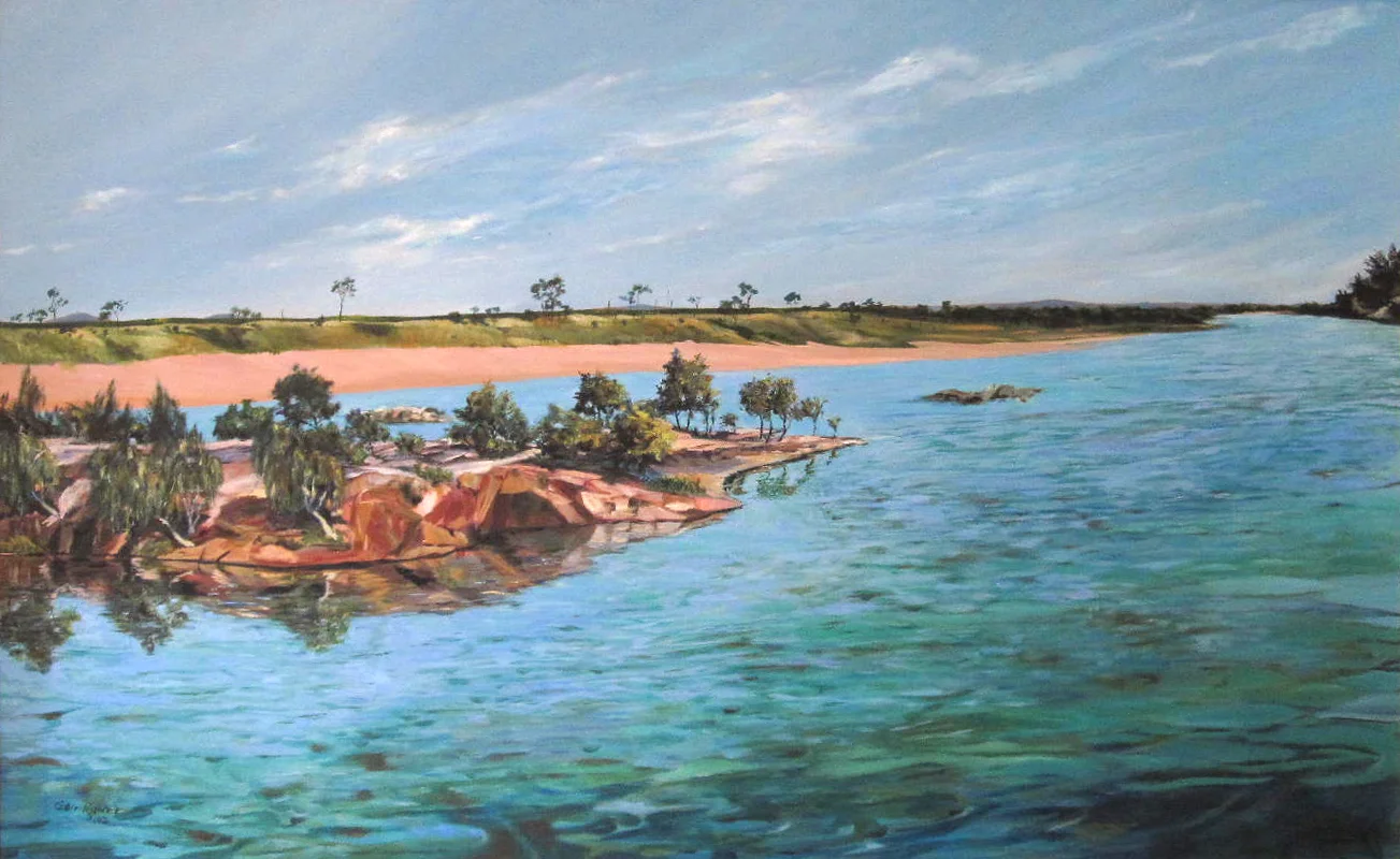 Burdekin River 2003 oil on canvas 90cms x 137cms  $3000 (framed)