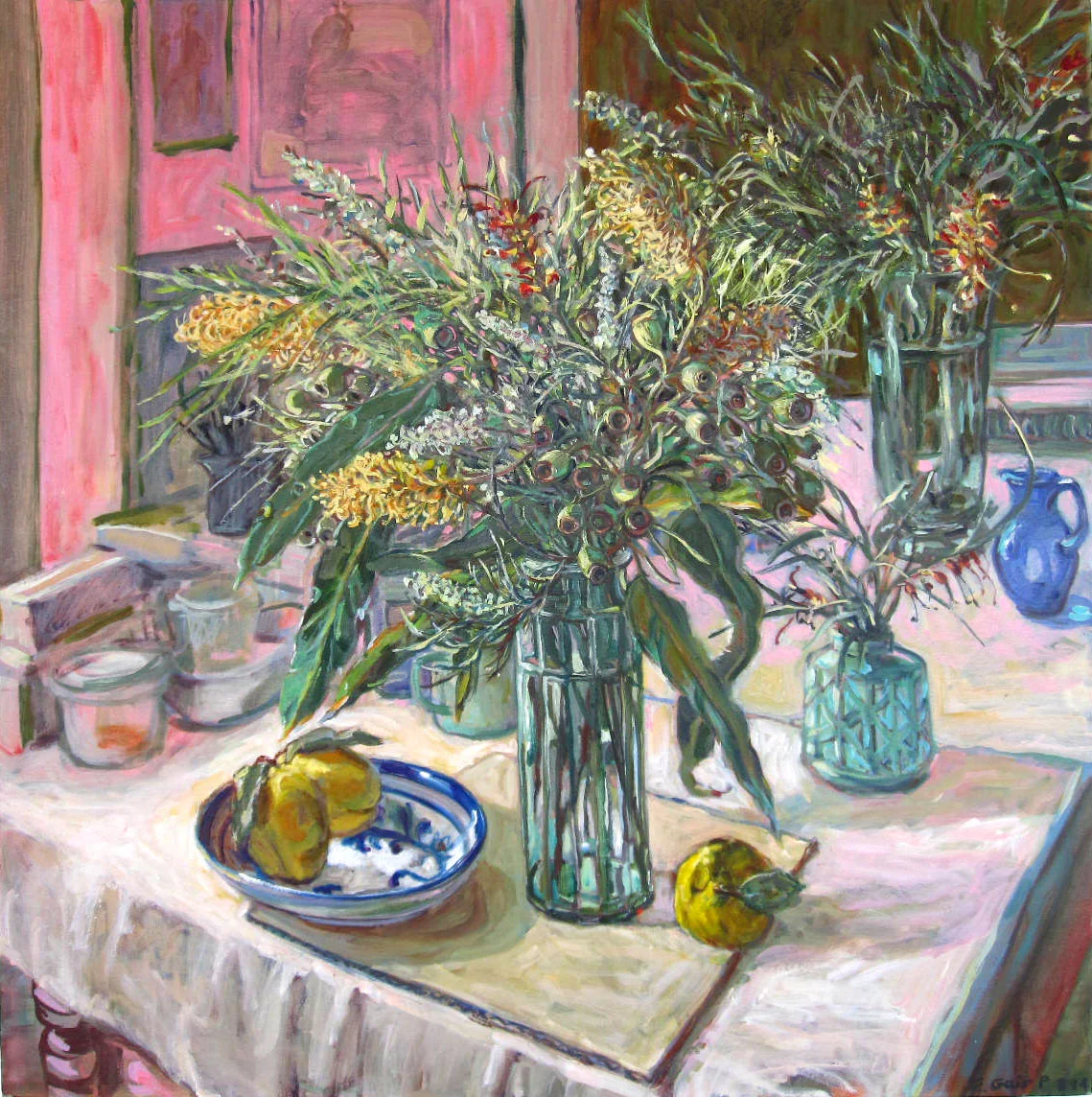 Noosa Gumnuts 2014 oil on canvas 91 x 91cms (framed) $1,800