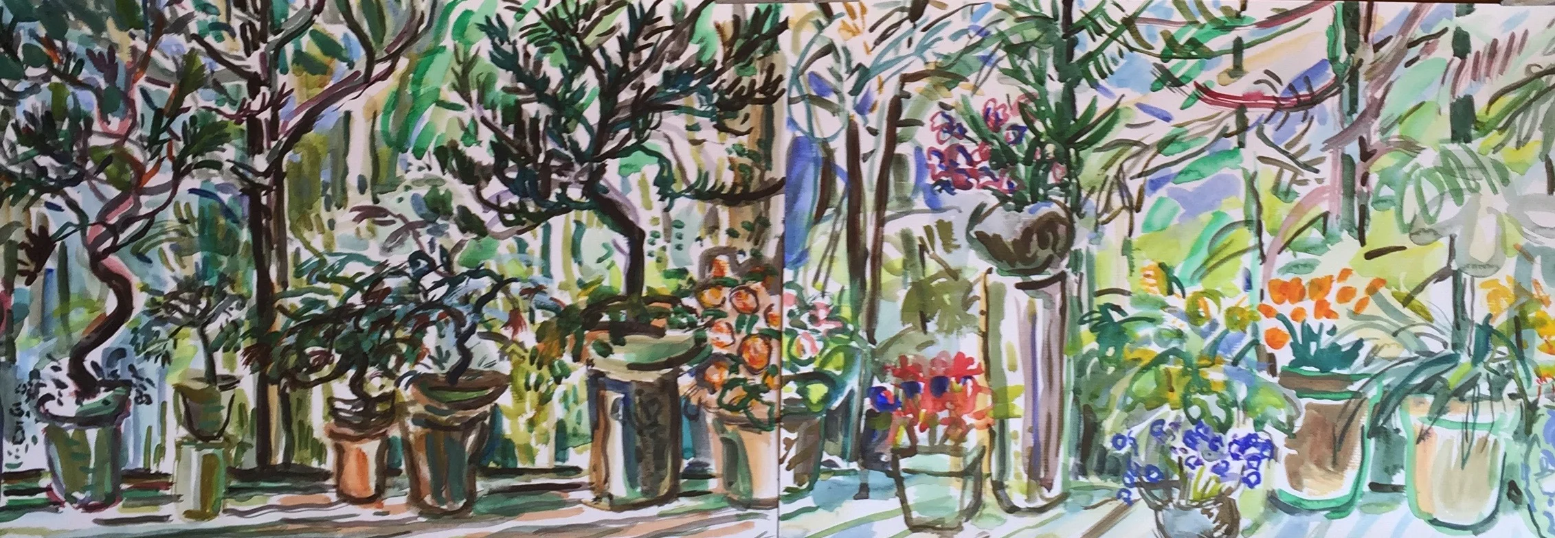 Mike's Alpine Garden 2015 watercolour on arches paper