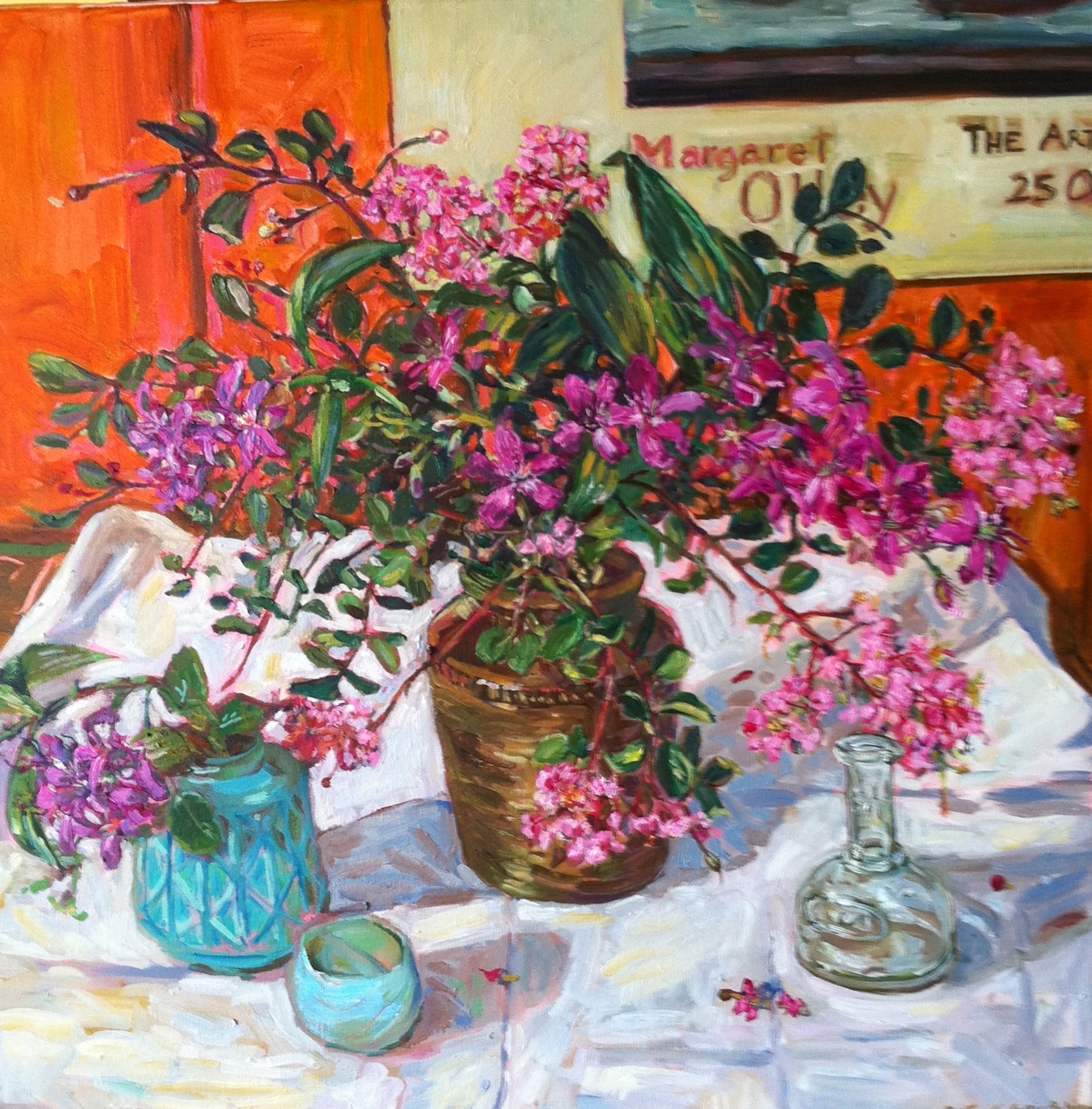 Tibouchina and Crepe Myrtle 2015 oil on canvas 61 x 61 cms (unframed) $1700 SOLD