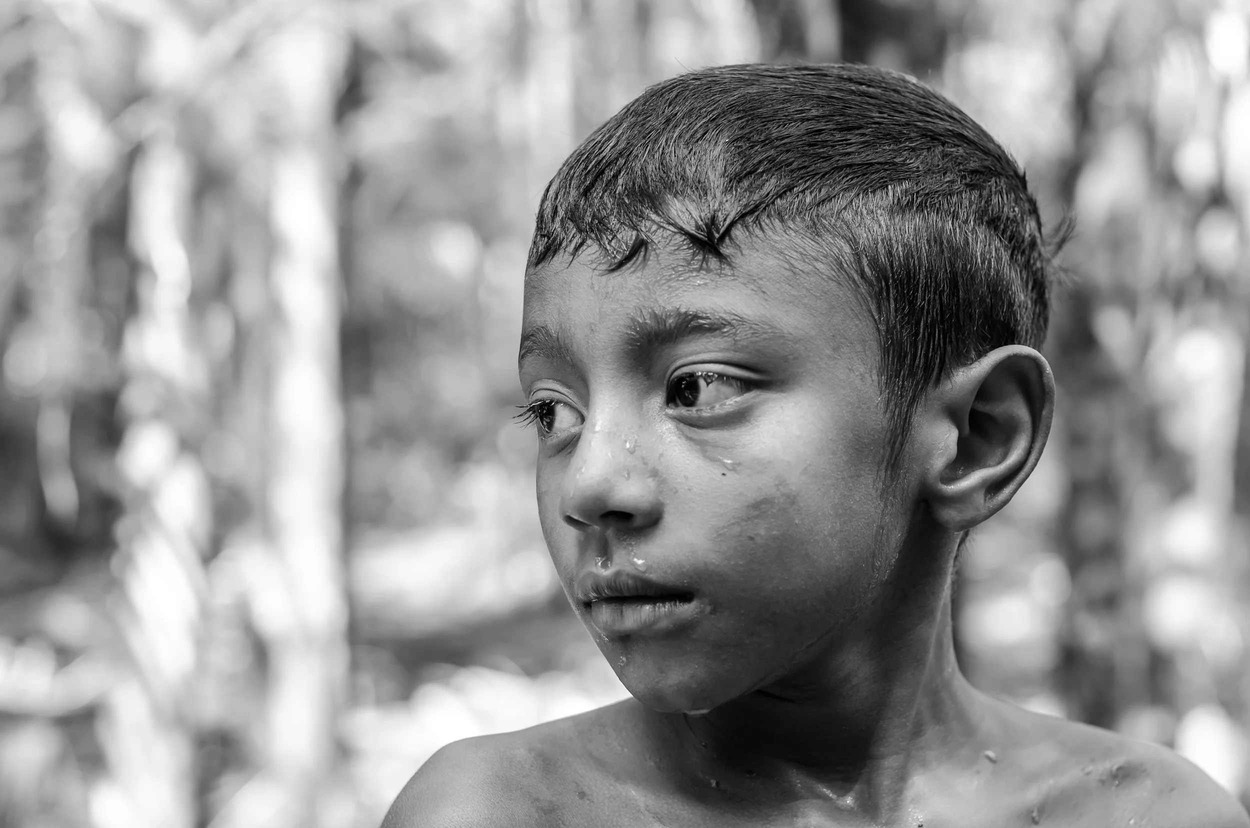The village kids were always swimming-- in streams, ponds, the river.