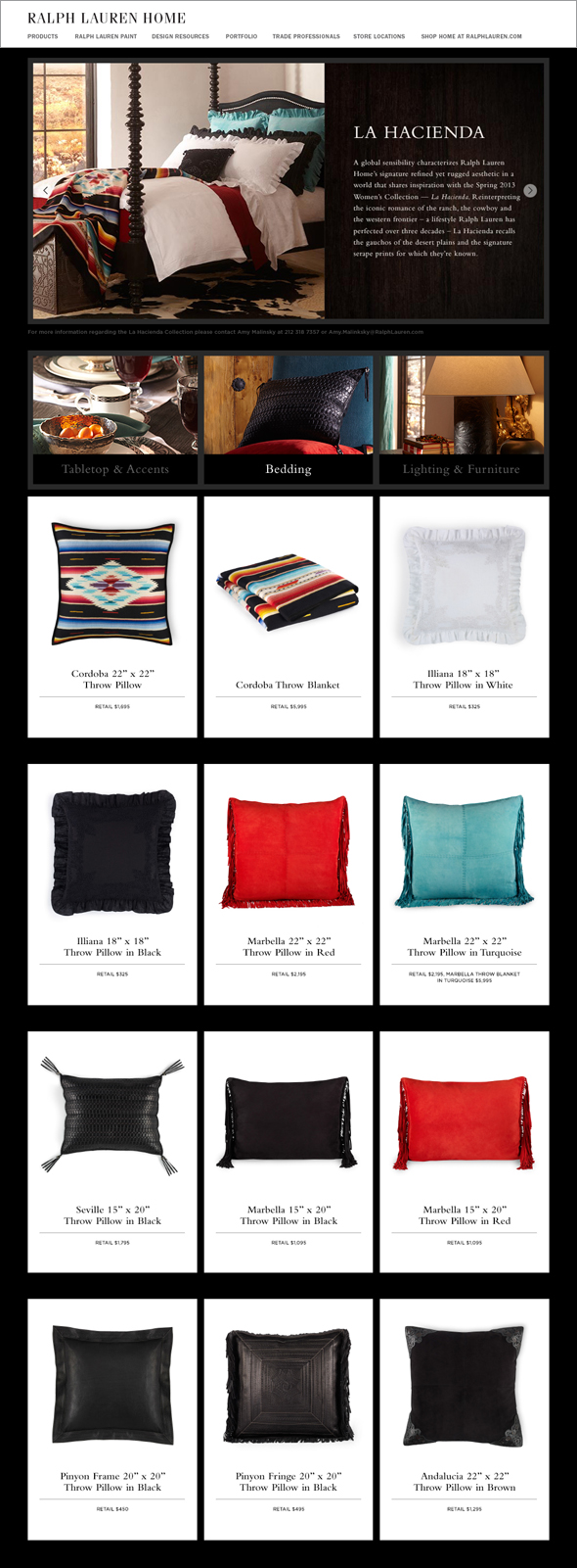 La Hacienda by RL Home  Ecommerce Landing Page