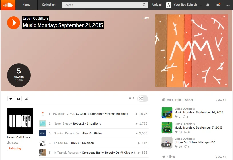 Design for UO Music Mondays Soundcloud