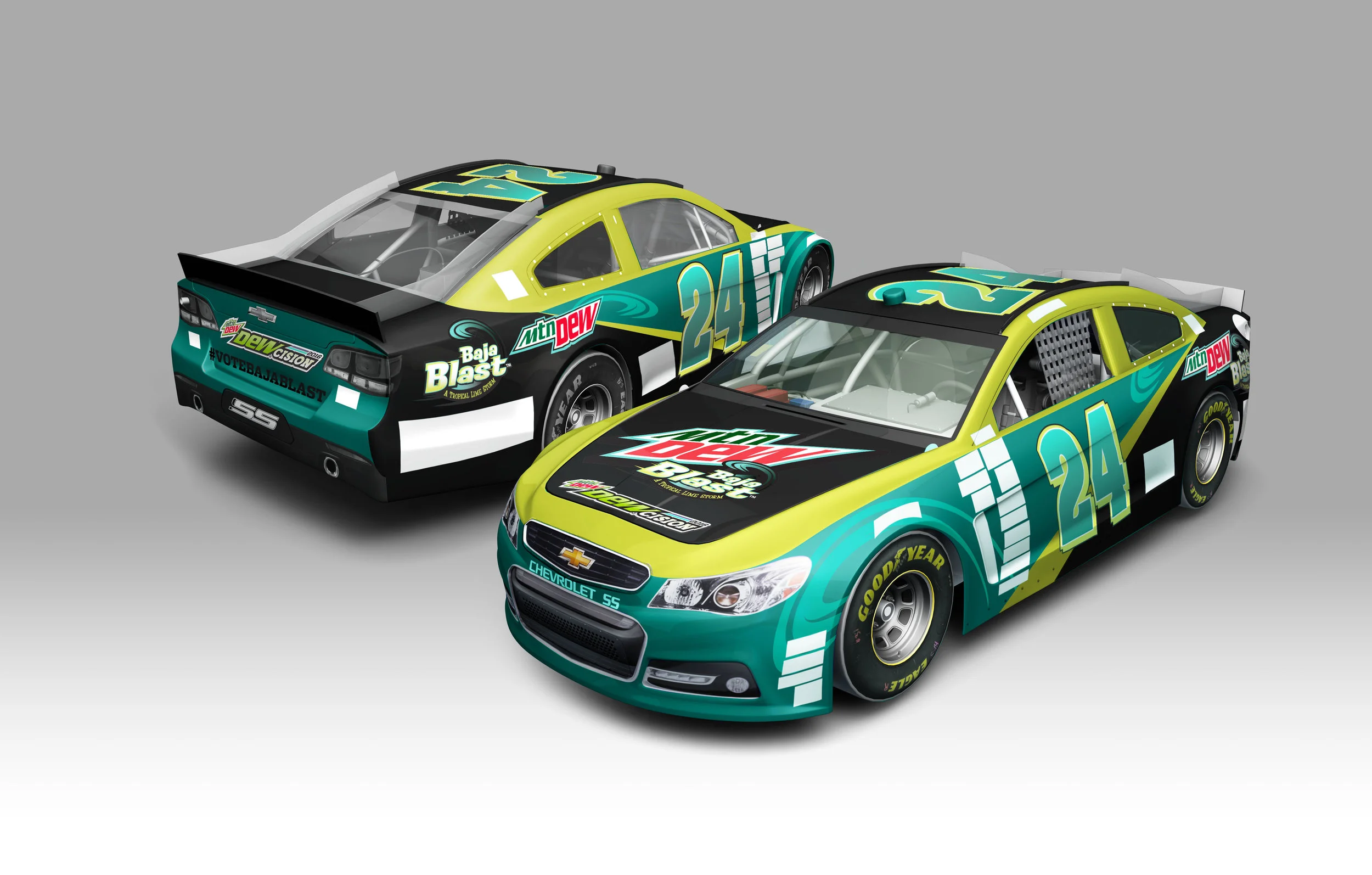 Mountain Dew Baja Blast Nascar Paintout