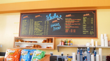 Hand drawn chalk menu