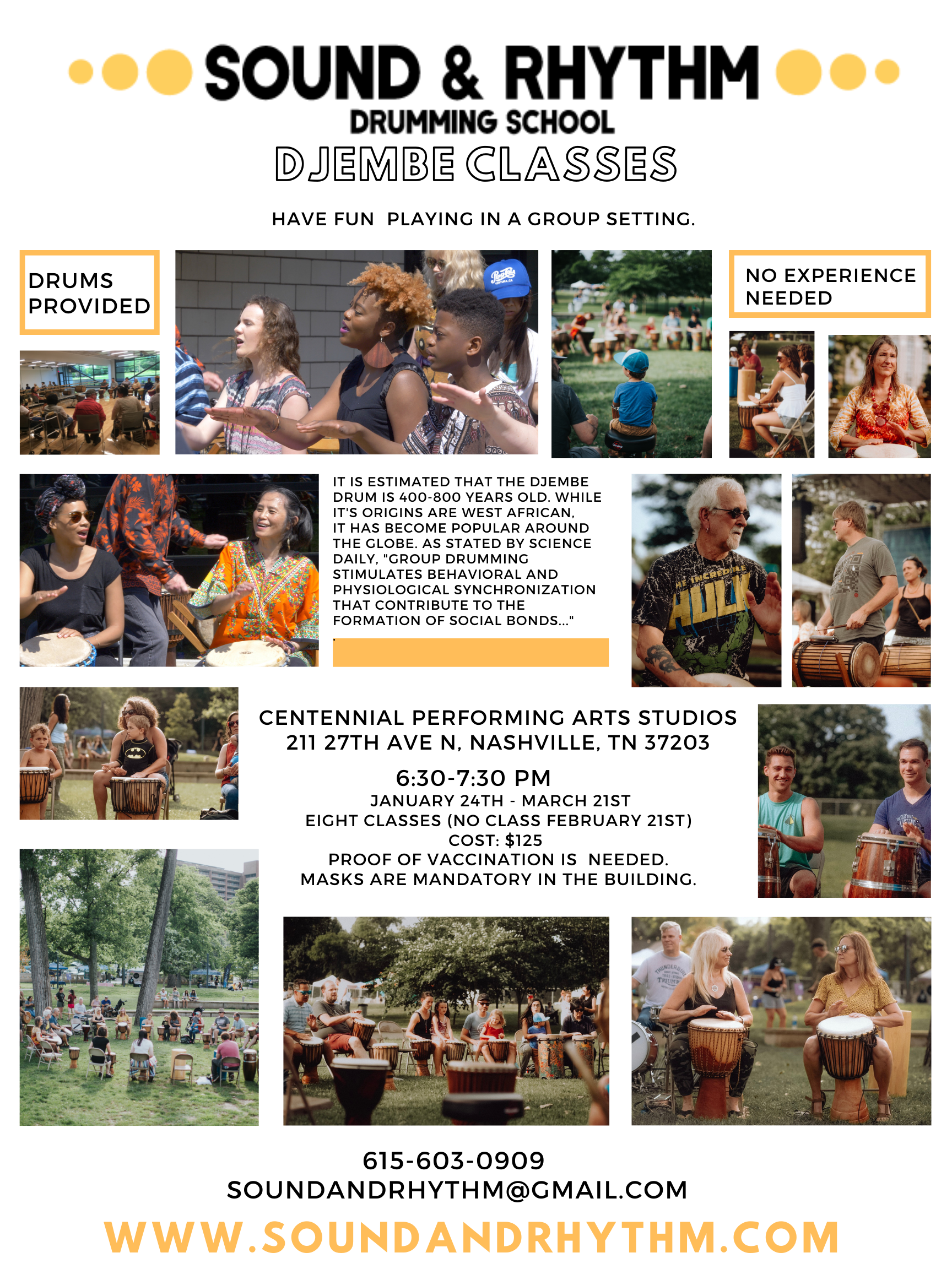 In-Person Djembe Group Drumming Series
