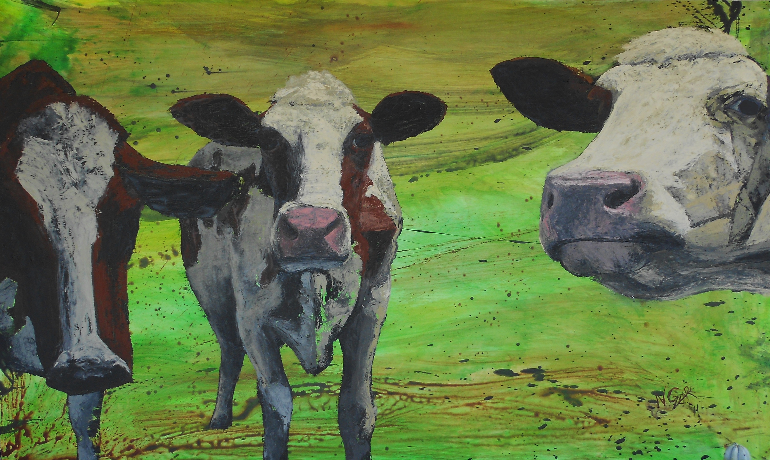 Three Wise Men - oil and acrylic on wood panel (SOLD) 60" x 36" w/o frame