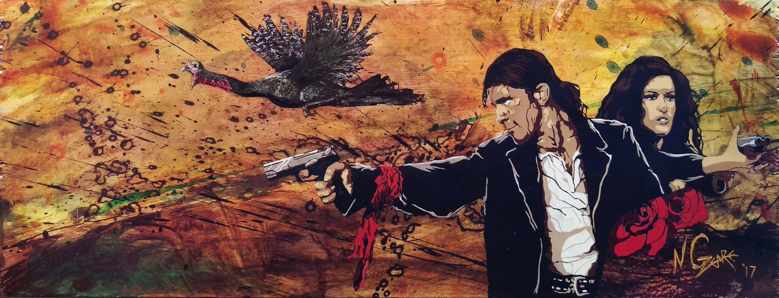 Desperado Turkey, Oil and acrylic on wood,