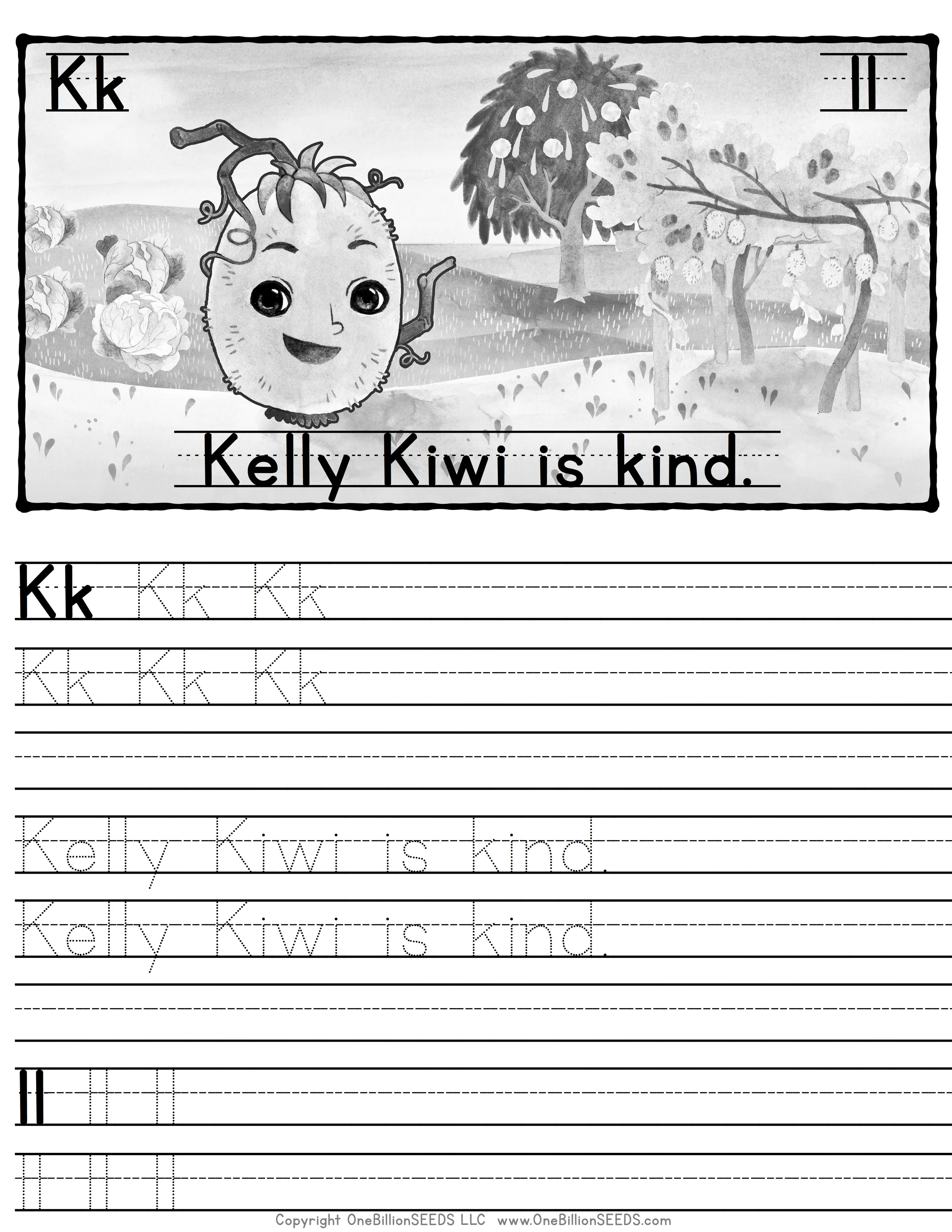 Kk#11-Writing Practice Page