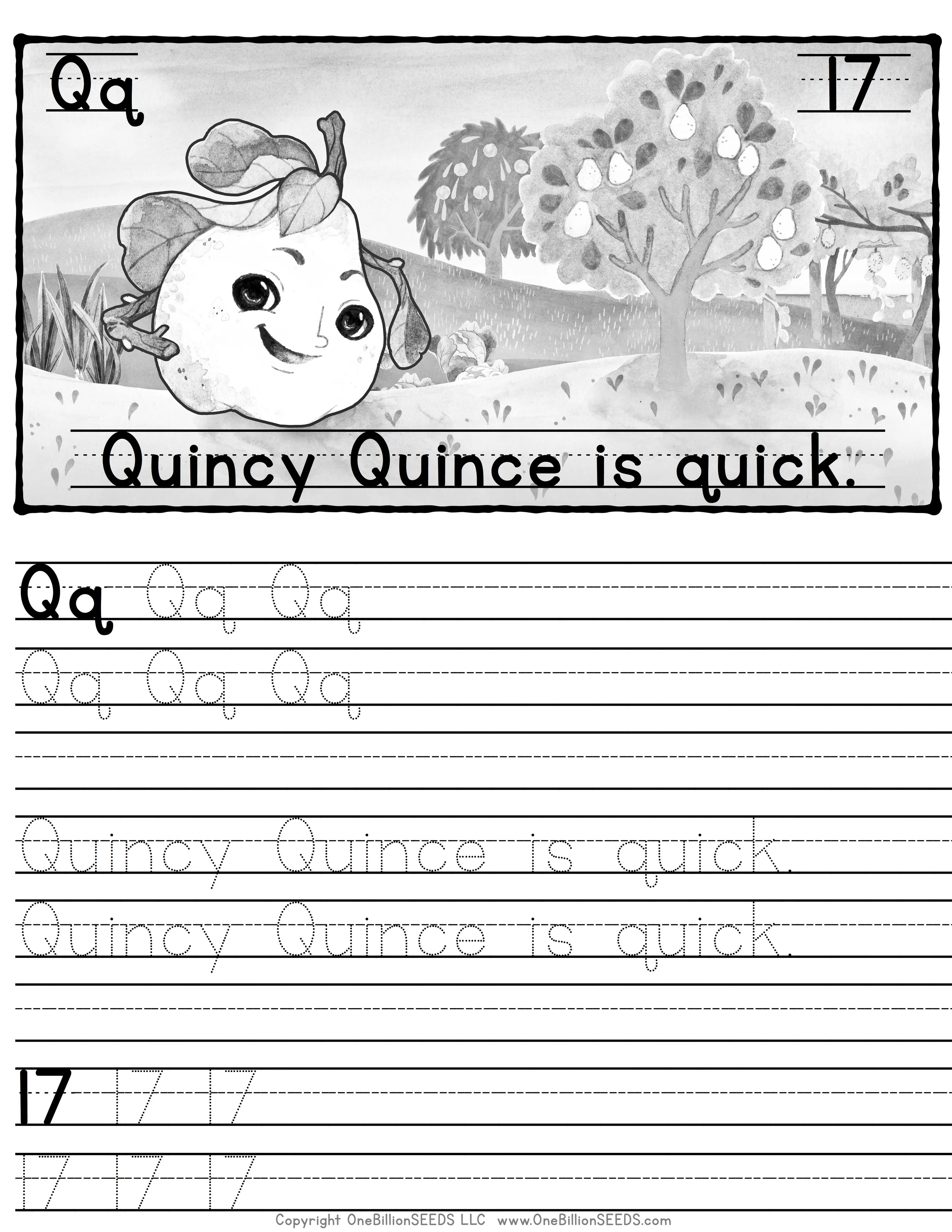 Qq#17-Writing Practice Page