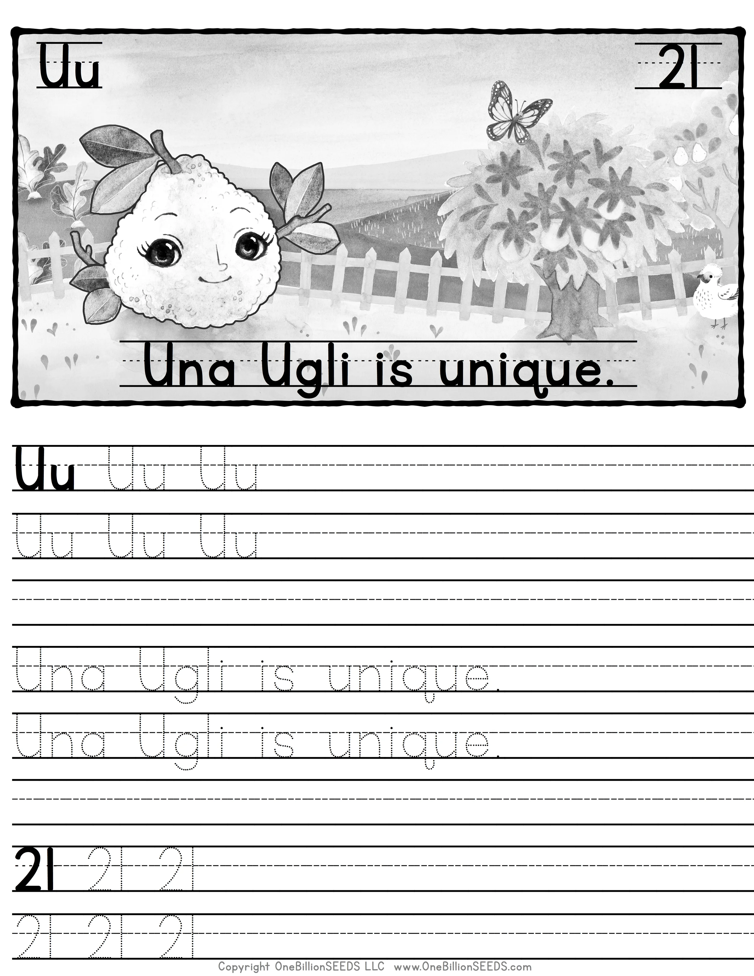 Uu#21-Writing Practice Page
