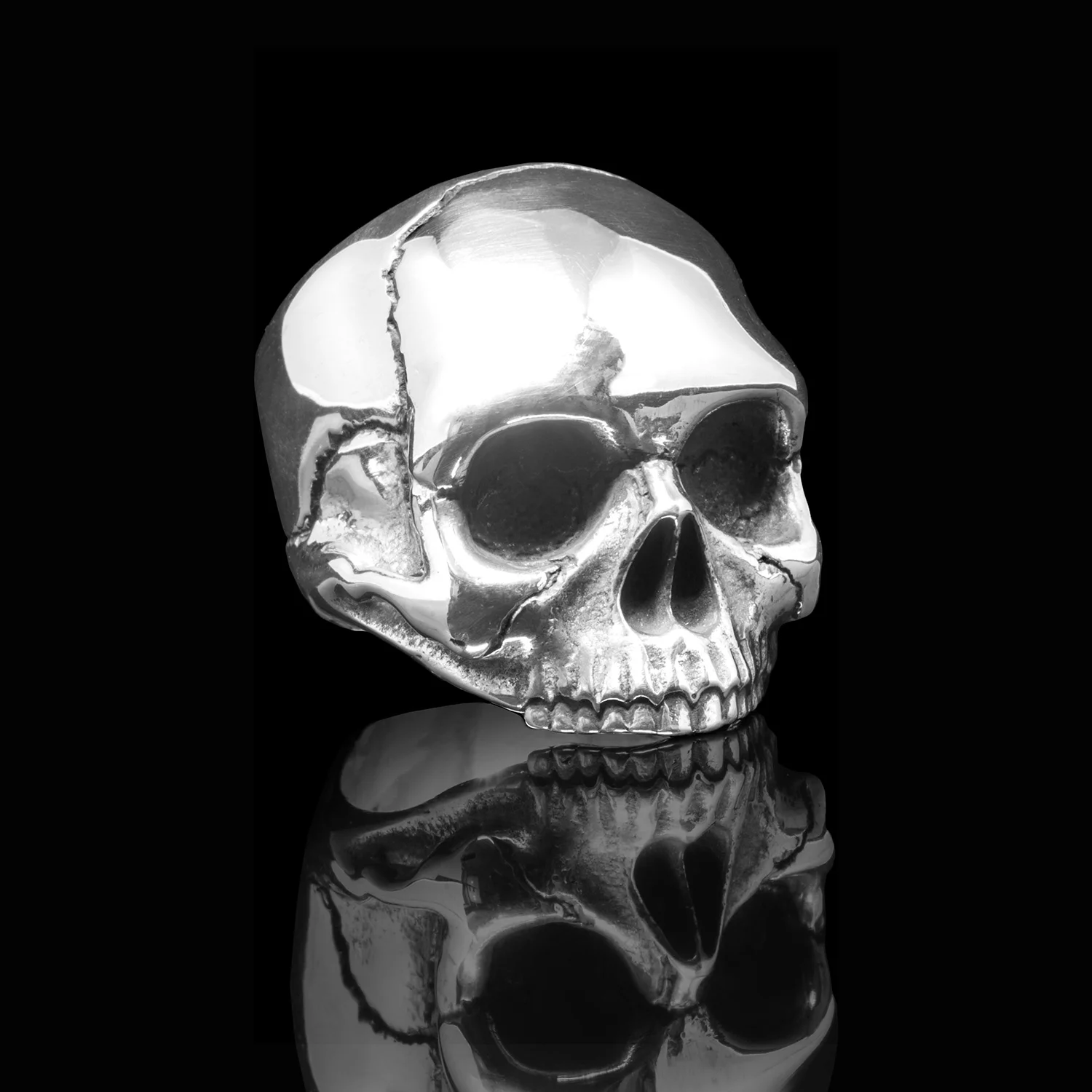 Famous Female Rock Star - Relic Series, An Artisan Handmade Silver Skull Ring.  Rock and roll’s best handmade skull rings and silver skull jewelry.
