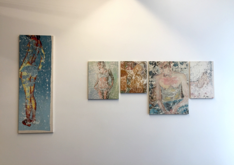 Lucas Ajemian Laundered Painting series Installation view