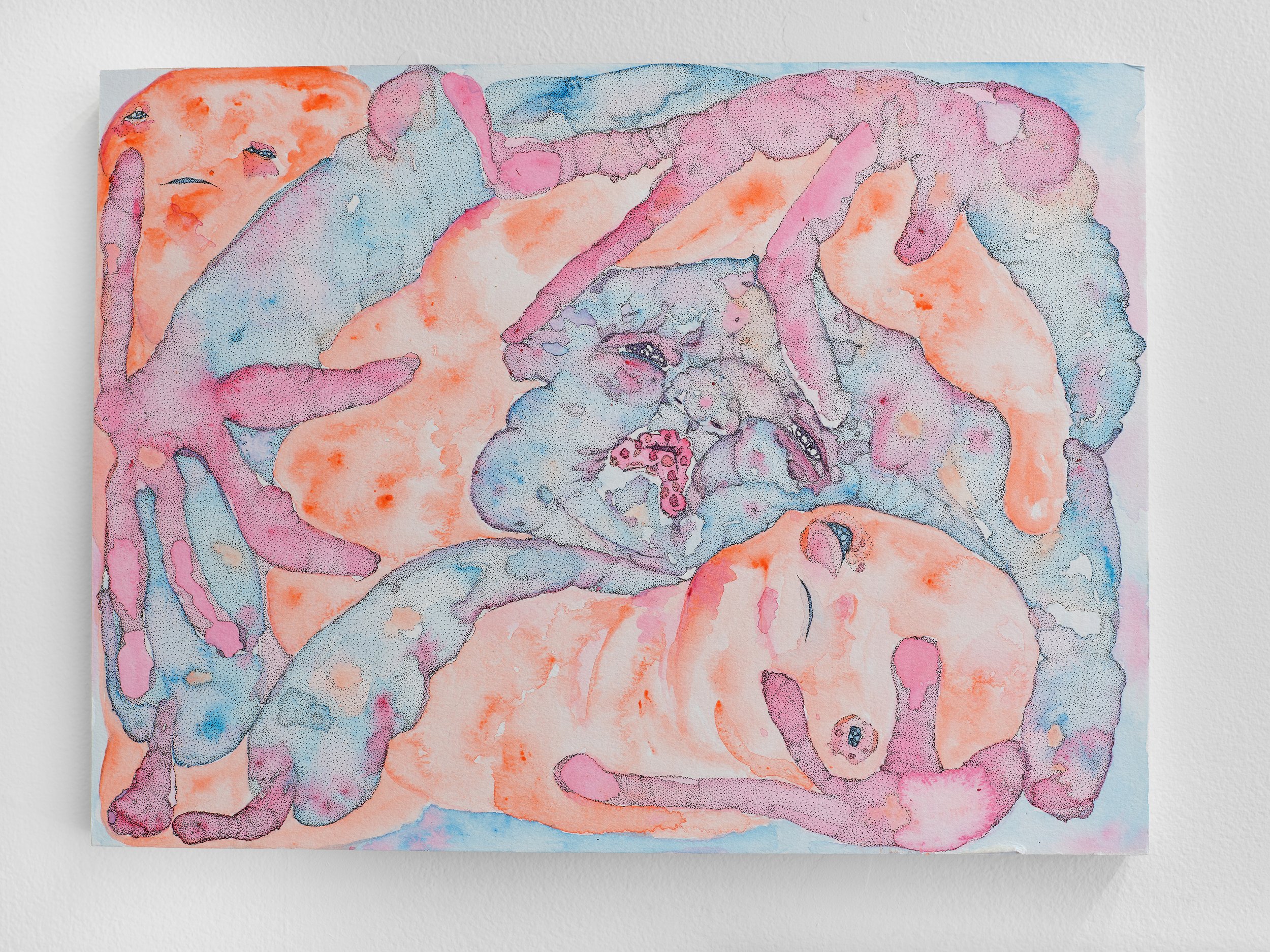 DW Zinsser, nug I , 2025, Pen and acrylic on paper on panel, 12 x 16 inches