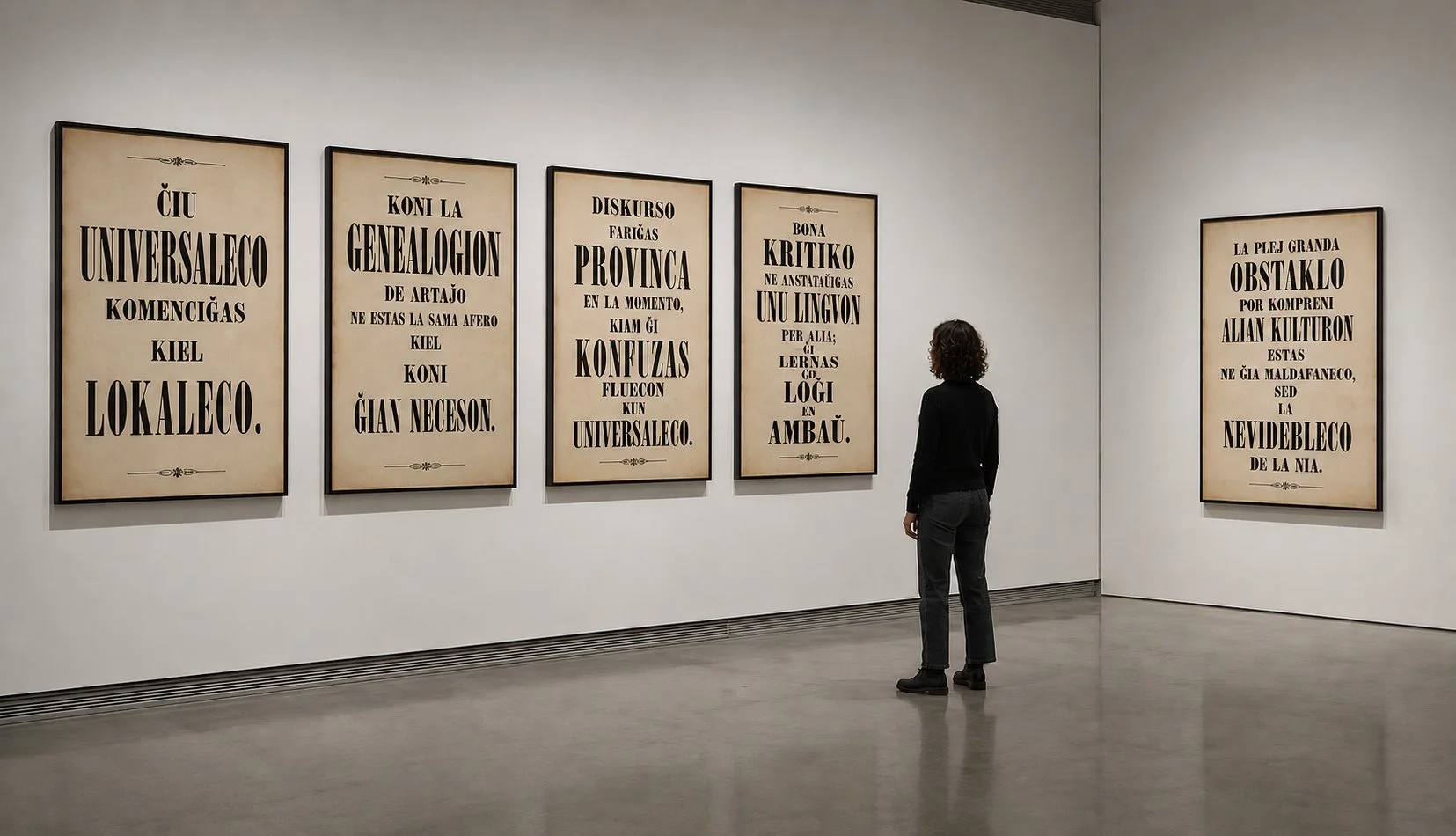 The Esperanto Project (Auxiliary Criticism) installtion proposal - Pablo Helguera_1.jpg