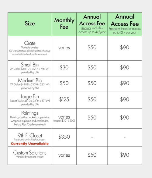 Reprotech Storage Fees Storage — EFA Studio Program