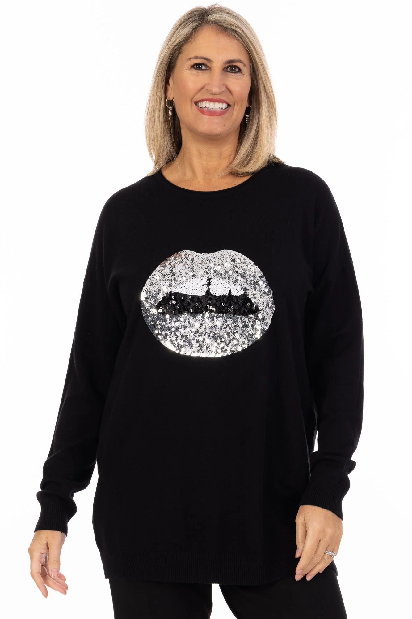 silver sequin jumper