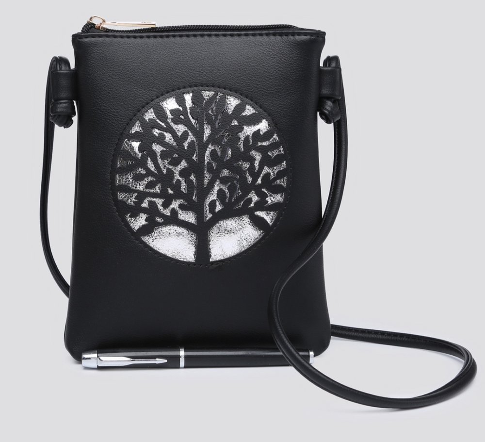 Tree of life cross body bag black — Fizz Fashion