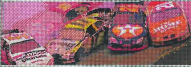 Maria Piñeres, Nascar (2010), Cotton floss on paper, Courtesy the artist and DCKT Contemporary 