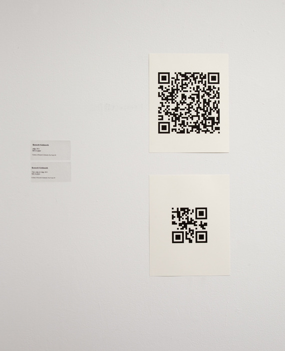   Kenneth Goldsmith,   código , 2011. Ink on paper, QR code, 8 ½ x 11 inches.   Todo o código do Código , 2011. Ink on paper, QR code, 8 ½ x 11 inches. 