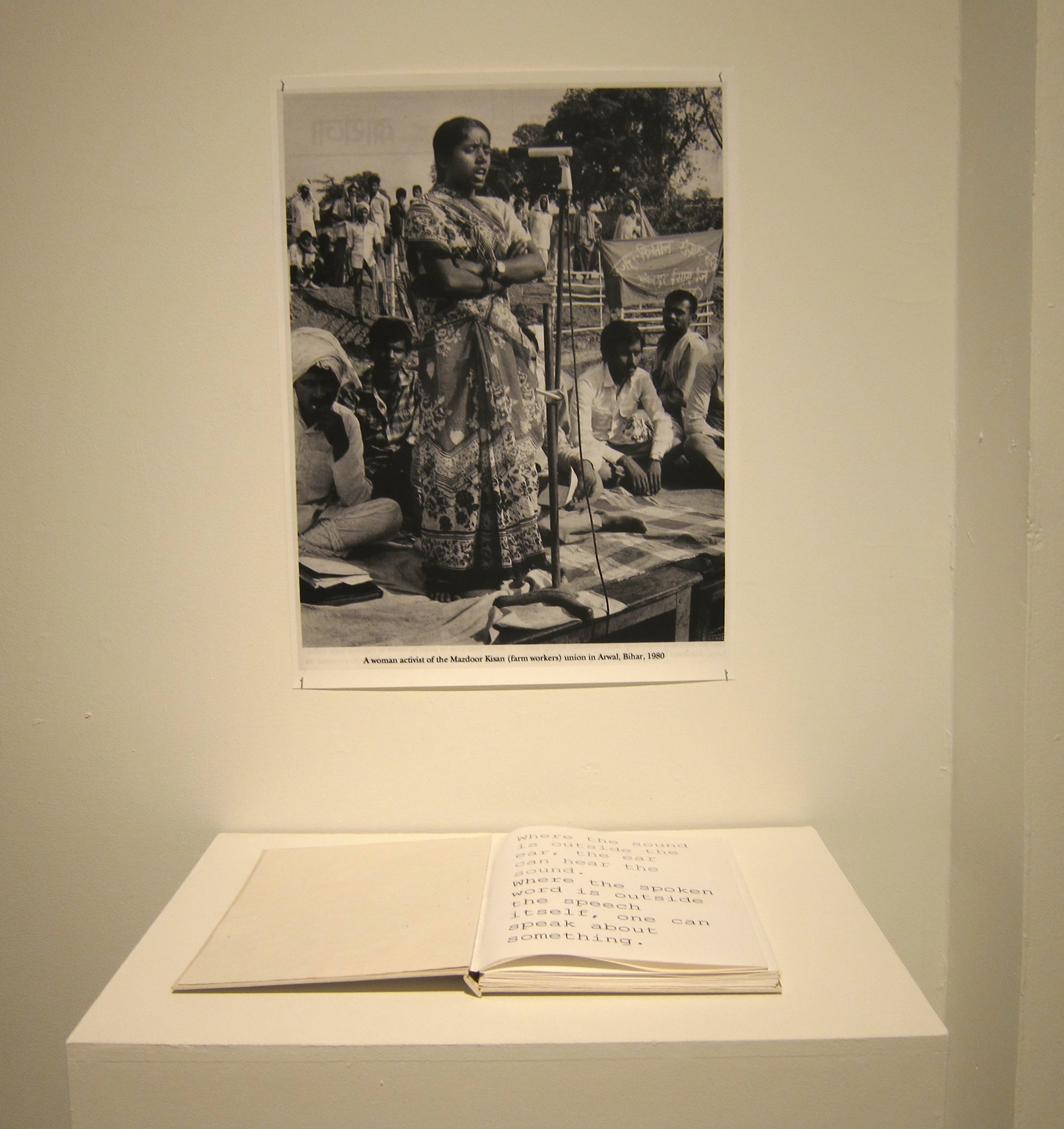   Jesal Kapadia,   A History of Doing , 2011. B/W handmade book on matte archival inkjet paper, 12" x 9", digital print, 24" x 20" 