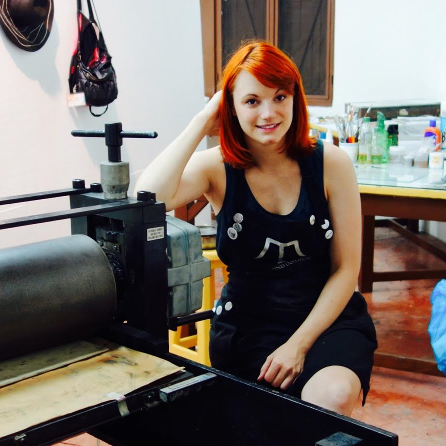 Jessica Augier, monitor since 2012 Jessica is well versed in many printing techniques including monotype, intaglio, lithography and relief. She graduated from New York Academy of Art with an MFA in painting and printmaking, where she now teaches.